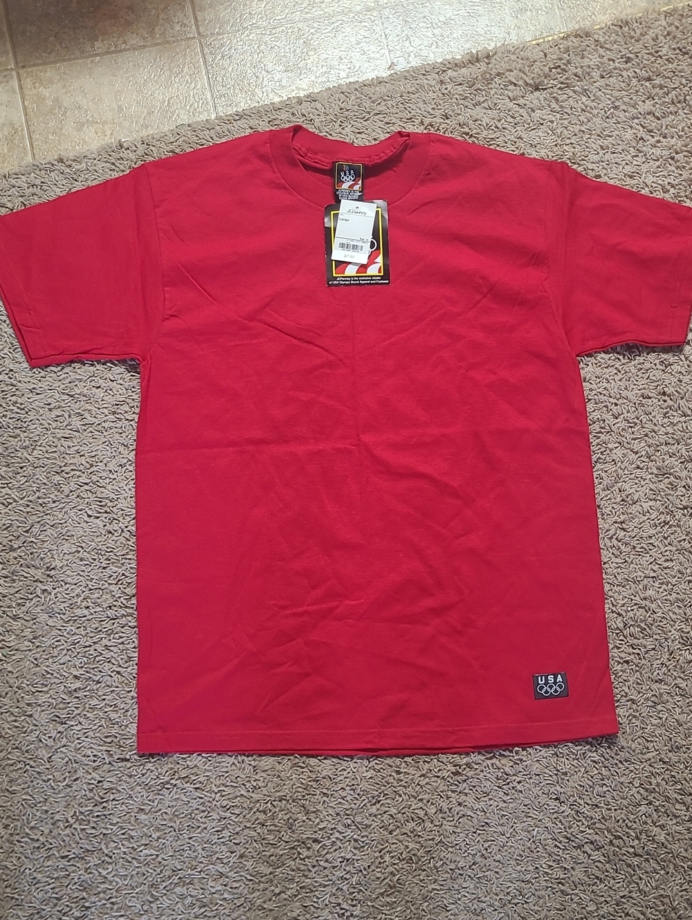 Vintage 90s JCPenny Mens Team USA Olympics Red Short Sleeve T-Shirt Size Medium